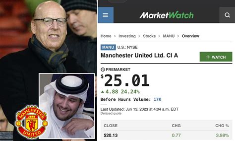 Manchester United are still owned by the Glazer family. ... Share prices on the New York Stock Exchange (NYSE) were up considerably by Wednesday morning. Standing at $20.24 each, that marked a 4.8 ...